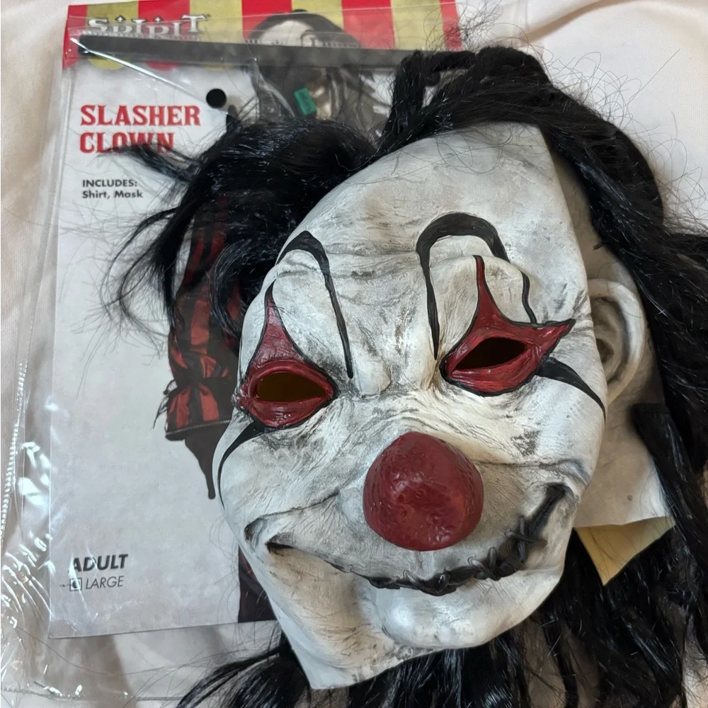 Spirit Clown Mask with Red and Black Accents